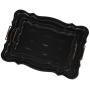 MyGift Set of 2 Rustic Black Brown European Vintage Style Wood Serving Trays/Platters with Metal Handles
