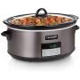 Crock Pot Slow Cooker|8 Quart Programmable Slow Cooker with Digital Countdown Timer, Black Stainless Steel - SCCPVFC800-DS