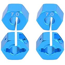 Yosoo Health Gear 4Pcs Blue 12mm Hex Adapter RC Metal Wheel Hex Hub Adapter RC Car Hex Adapter with Pins and Screws for RC Spare Upgrade Parts