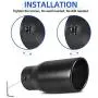 AUTOSAVER88 2.0-2.5 Inch Inlet Black Exhaust Tip, Black Powder Coated Stainless Steel Exhaust Tip, Bolt On Design AUTOSAVER88 2.0-2.5 Inch Inlet Black Exhaust Tip, Black Powder Coated Stainless Steel Exhaust Tip, Bolt On Design