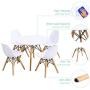 Costzon Kids Table and Chair Set, Kids Mid-Century Modern Style Table Set for Toddler Children, Kids Dining Table and Chair Set, 5-Piece Set (White, Table & 4 Chairs)