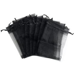 HRX Package 100pcs Black Organza Gift Bags 4 x 6 inches Wedding Christmas Favors Jewelry Pouches