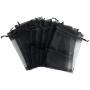 HRX Package 100pcs Black Organza Gift Bags 4 x 6 inches Wedding Christmas Favors Jewelry Pouches