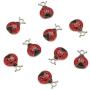 Craftdady 10Pcs Enamel Ladybug Pendants 18.5x12.5mm Metal Flying Insect Animal Charms for Jewelry Making Hole: 2mm