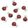 Craftdady 10Pcs Enamel Ladybug Pendants 18.5x12.5mm Metal Flying Insect Animal Charms for Jewelry Making Hole: 2mm