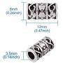 Kissitty 50-Piece Tibetan Antique Silver Filigree Tube Beads 6mm in Dia. Column Spacer Loose Beads