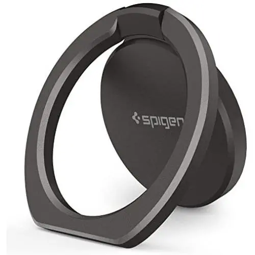 Spigen Style Ring 360 Cell Phone Ring/Phone Grip/Stand/Holder for All Phones and Tablets Compatible with Magnetic Car Mount - Gun Metal Spigen Style Ring 360 Cell Phone Ring/Phone Grip/Stand/Holder for All Phones and Tablets Compatible with Magnetic Car Mount - Gun Metal