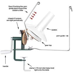 Large Metal Yarn/Fiber/Wool/String Ball Winder, 10-Ounce