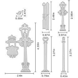 Cutting Dies Metal, Street Lamp and Guidepost Embossing Stencils for DIY Scrapbooking Photo Album Decorative DIY Paper Cards Making Gift, Metallic Die Cut Decorate