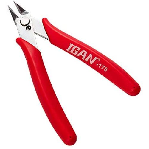 IGAN-170 Wire Cutters, Precision Electronic Flush Cutter, One of the Strongest and Sharpest Side Cutting pliers with an Opening Spring, Ideal for Ultra-fine Cutting Needs. IGAN-170 Wire Cutters, Precision Electronic Flush Cutter, One of the Strongest and Sharpest Side Cutting pliers with an Opening Spring, Ideal for Ultra-fine Cutting Needs.