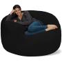 Chill Sack Bean Bag Chair: Giant 5 Memory Foam Furniture Bean Bag - Big Sofa with Soft Micro Fiber Cover - Black