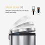 simplehuman 30 Liter / 8 Gallon Round Step Trash Can, Brushed Stainless Steel