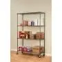 Alera Complete Wire Shelving Unit w/Caster, 48'' x 18'' x 72'', Black Anthracite Alera Complete Wire Shelving Unit w/Caster, 48'' x 18'' x 72'', Black Anthracite