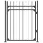 XCEL - Black Steel Anti-Rust Fence Gate - Sharp End Pickets - 4ft W x 5ft H - Easy Installation Kit, for Residential, Outdoor, Yard, Patio, Entry Way, 3-Rail Metal Gate