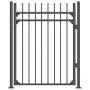 XCEL - Black Steel Anti-Rust Fence Gate - Sharp End Pickets - 4ft W x 5ft H - Easy Installation Kit, for Residential, Outdoor, Yard, Patio, Entry Way, 3-Rail Metal Gate XCEL - Black Steel Anti-Rust Fence Gate - Sharp End Pickets - 4ft W x 5ft H - Easy Installation Kit, for Residential, Outdoor, Yard, Patio, Entry Way, 3-Rail Metal Gate