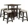 New Classic Furniture Derby Counter Table & 4 Stool Set, Chocolate