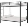 DHP Full over Full Bunk Bed for Kids, Metal Frame with Ladder (Black)