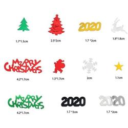 Medoore 3.5Ounce/4800 Pieces Christmas New Year Metallic Foil Confetti Sequins Table Confetti Bright Christmas and New Year Decoration Set