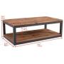 Care Royal Vintage Industrial Farmhouse 43.3 inches Coffee Table with Storage Shelf for Living Room, Accent Cocktail Table, Real Natural Reclaimed Wood, Sturdy Rustic Brown Metal Frame, Easy Assembly