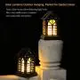 Solar Lanterns - Solar Lights Metal Flickering Flame Hanging Solar Lights Waterproof Umbrella LED Flame Lights Hanging Lamps for Garden Patio Pathway Deck Yard (2 Pack)