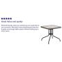 Flash Furniture 28 Square Tempered Glass Metal Table with Dark Brown Rattan Edging