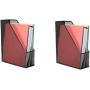 Mind Reader BINDMAG2-BLK 2 Piece Mesh Holder, Office Desk Accessories Decorative File Box, Sturdy Magazine Organizer, Black