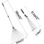 Winslow&Ross Telescopic Metal Rake 63 Inch Adjustable Folding Leaves Rake for Quick Clean Up of Lawn and Yard, Garden Leaf Rake - Perfect for Synthetic Grass Lawn Leaf Carpet Pet Hair Remove