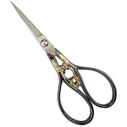 Black Scissors for Office Small, Vintage European Steel Snips Scissors Auspicious Clouds Embroidery Scissors Sharp Tip for Needlework Craft Thread Cutting Supplies BROSHAN