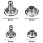 Leather Rivets Double Cap Rivet Tubular Metal Studs 2 Sizes with 3 Fixing Tool Kit for Leather Craft Repairs Decoration (Gold, Silver and Bronze,180 Set)