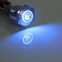 Etopars 12V Car Blue LED Light Fog Push Button Metal Toggle Switch 16mm