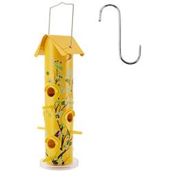 Kingsyard Bird Feeders Outdoor Hanging Wild Bird Feeders Metal Tube Weatherproof Bird Feeder with 6 Ports 1lb Bird Seed Capacity for Oriole Finch Cardinal for Garden Yard NOT Squirrel Proof