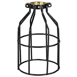 Simple Deluxe HIBULBCAGE 1-Pack Adjustable Industrial Clamp On Metal Bulb Guard Cage for Pendant, Vintage Lamp Holder and Ceiling Fan Light, Black