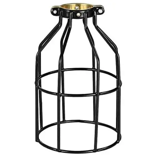 Simple Deluxe HIBULBCAGE 1-Pack Adjustable Industrial Clamp On Metal Bulb Guard Cage for Pendant, Vintage Lamp Holder and Ceiling Fan Light, Black Simple Deluxe HIBULBCAGE 1-Pack Adjustable Industrial Clamp On Metal Bulb Guard Cage for Pendant, Vintage Lamp Holder and Ceiling Fan Light, Black