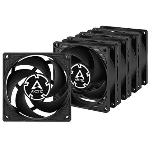 ARCTIC P8 (5 Pack) - 80 mm Case Fan, Pressure-optimised, Very Quiet Motor, Computer, Fan Speed: 3000 RPM - Black