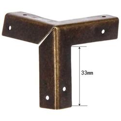 LENG Metal Craft Bronze Furniture Part Furniture Jewelry Box Wooden Case Triangle Corner Bracket Corner Protector Corner Foot Hardware(Bronze)