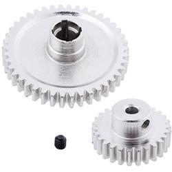 Hobbypark Metal Diff Differential Main Gear 42T & Motor Pinion Gear 27T Set for WLtoys A959-B A969-B A979-B K929-B 1/18 Scale RC Car Upgrade Parts (Sliver)