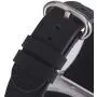 JSGJMY Compatible with Apple Watch Band 38mm 40mm 42mm 44mm Women Men Genuine Leather Strap for iWatch SE Series 6 5 4 3 2 1(Black with Silver Stainless Steel Clasp, 38mm/40mm S/M)