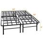 TATAGO 3000lbs Weight Capacity 16 inch Queen Size Heavy Duty Platform Bed Frame & 2 Set Headboard Bracket, Mattress Foundation, Non-Slip, No Noise & No Box Spring Needed