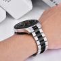 V-MORO No Gaps Metal Strap Compatible with Galaxy Watch 46mm Bands/Gear S3 Frontier Band with Clips Solid Stainless Steel Bracelet for Samsung Galaxy Watch 46mm R800/Gear S3 Smartwatch Silver Black