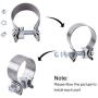 EVIL ENERGY 2.5 2 1/2'' Narrow Exhaust Band Seal Clamp Muffler Pipes Exhaust Manifold Clamp Stainless Steel 2PCS