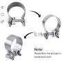 EVIL ENERGY 2.5 2 1/2'' Narrow Exhaust Band Seal Clamp Muffler Pipes Exhaust Manifold Clamp Stainless Steel 2PCS EVIL ENERGY 2.5 2 1/2'' Narrow Exhaust Band Seal Clamp Muffler Pipes Exhaust Manifold Clamp Stainless Steel 2PCS