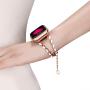 TOMAZON Stylish Bracelet Compatible for Apple Watch Band 38mm 40mm Series SE/6/5/4/3/2/1, Metal Heart Links Simple Dressy iWatch Wristband Bangle with Love Pendant for Women Girl, Rose Gold / white