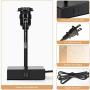 HOKEKI Bedside Table Lamp, with 2 Useful USB Ports, Black Charger Base with Beige Fabric Shade, Modern Desk Lamp for Bedroom, Living Room, Kids Room, Dorm, Office