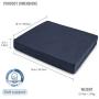 DMI Seat Cushion for Wheelchairs, Mobility Scooters, Office and Kitchen Chairs or Car Seats to Add Support and Comfort while Reducing Pressure and Stress on Back, 3 Inch thick, 16 x 18, Navy Blue