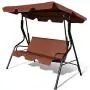Tangkula 3 Seater Canopy Swing, Outdoor Patio Swing with Cushioned Steel Frame,Glider Swing Bench for Garden Backyard Porch (Coffee) Tangkula 3 Seater Canopy Swing, Outdoor Patio Swing with Cushioned Steel Frame,Glider Swing Bench for Garden Backyard Porch (Coffee)