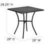 Flash Furniture Commercial Grade 28'' Square Black Indoor-Outdoor Steel Patio Table