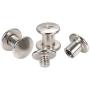 Satinior Open Back Chicago Screws Solid Belt Tack Screw Post Fastener Leather Repair Screws, 6 mm, Nickel Plated Steel, 50 Sets