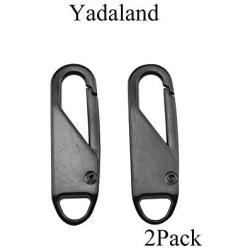 Yadaland Metal Solid Zipper Pull Tab Tag Handle Fixer 0.1inch(2.5mm) Small Clasp Diameter Fit in Hole for Winter Jacket Boot Jean Suitcase Luggage Coat Spring Lock Clip On No Tool Needed Black 2Pack