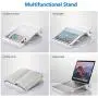 Laptop Notebook Stand Computer Stand 2 USB Port Charging Aluminum Computer Riser, Metal Holder Compatible with MacBook Air Pro, Dell XPS, Lenovo More 10-15.6'' Laptops.