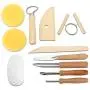 Blisstime Set of 42 Clay Sculpting Tool Wooden Handle Pottery Carving Tool Kit